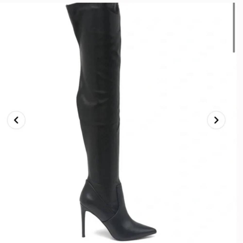 Steve Madden Hayzel Black Patent leather stiletto over the knee boot